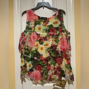 Floral Ruffled Tank